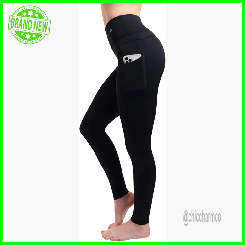 High Waisted Compression Leggings With Pockets, Performance Workout Pants
